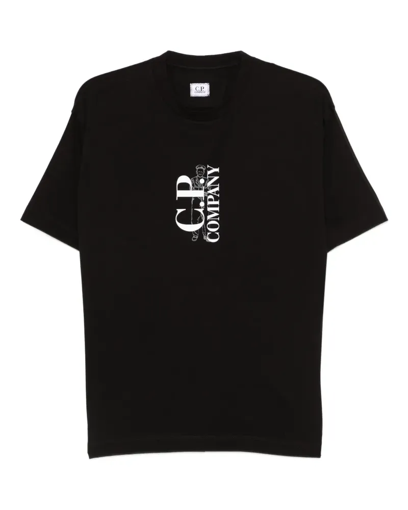 C.P. Company T-Shirt mit Logo-Print - Schwarz Schwarz