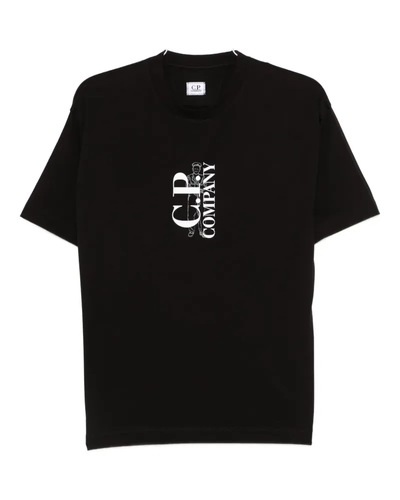 C.P. Company T-Shirt mit Logo-Print - Schwarz Schwarz