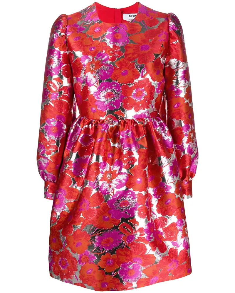 MSGM Jacquard-Kleid mit Blumenmuster - Rot Rot