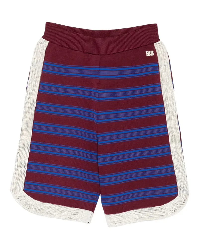 Wales Bonner Gestrickte Shorts mit Streifen - Rot Rot