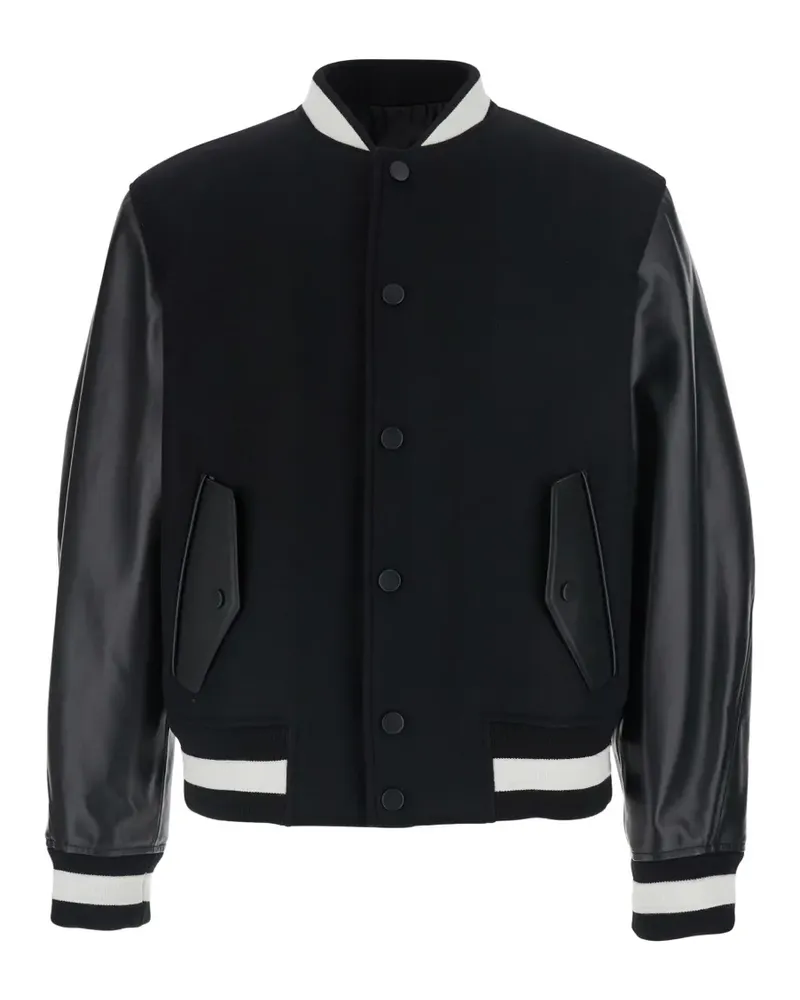 Givenchy leather-sleeve bomber jacket - Schwarz Schwarz