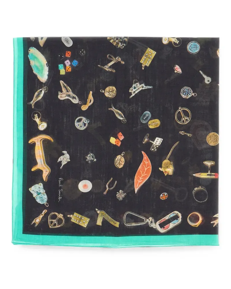 Paul Smith charm-print cotton scarf - Schwarz Schwarz