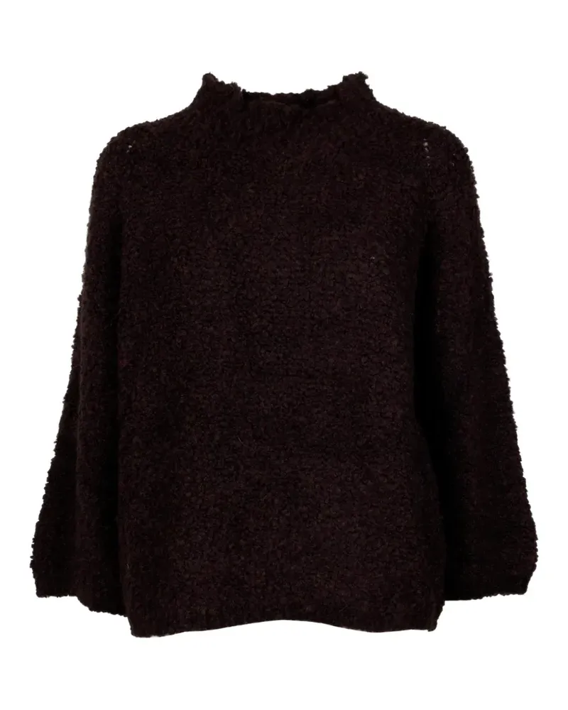 cinque bouclé-texture high-neck sweater - Braun Braun