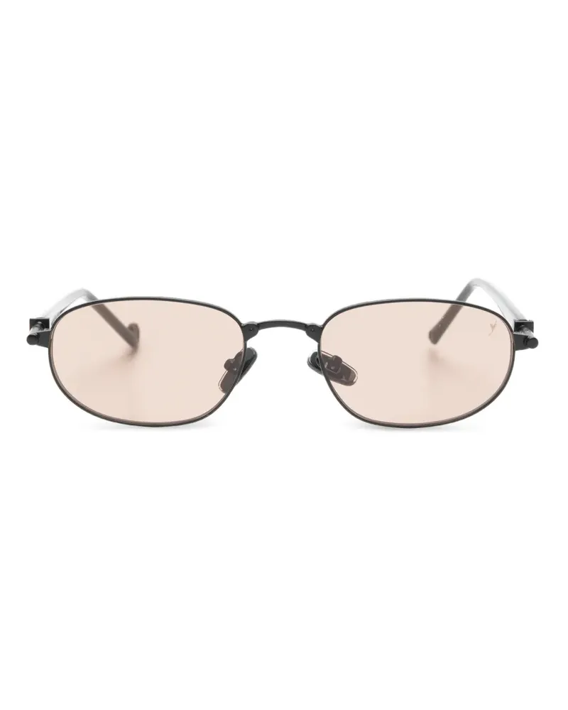 Eyepetizer Riad Sonnenbrille mit ovalem Gestell - Schwarz Schwarz
