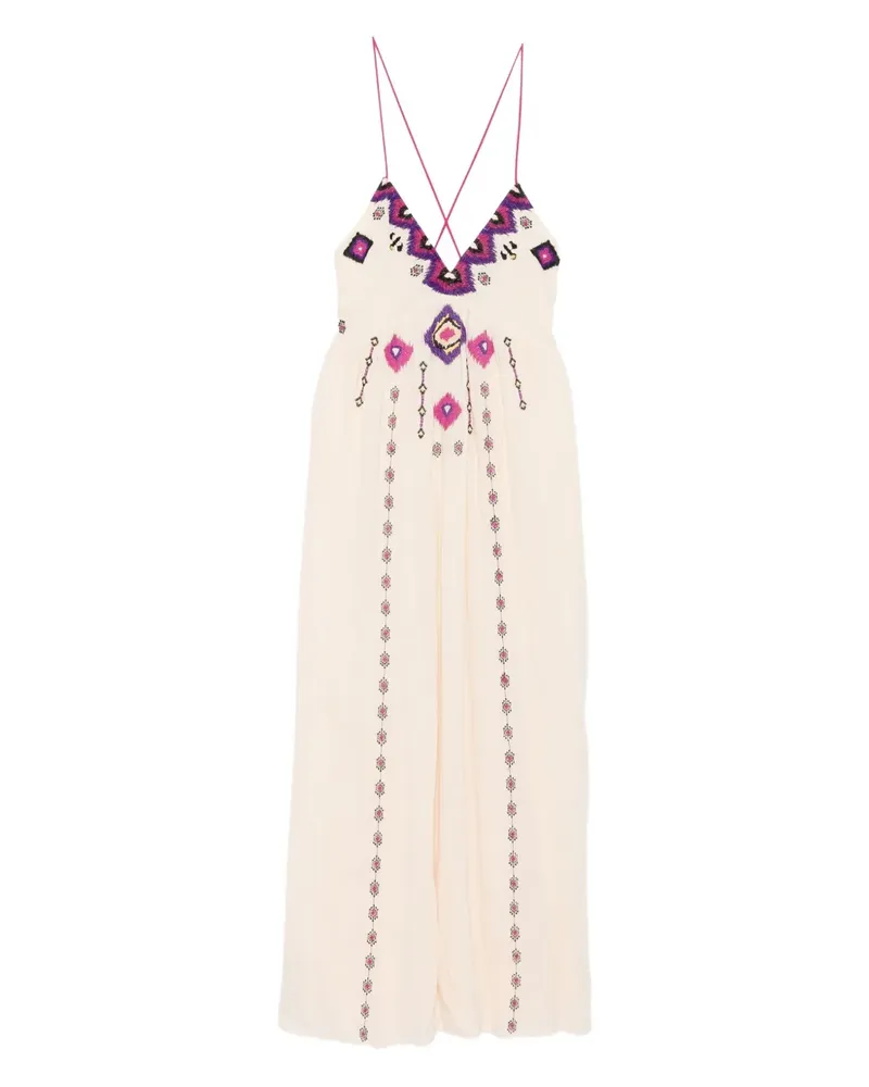 ba&sh Besticktes Maxikleid - Nude Nude