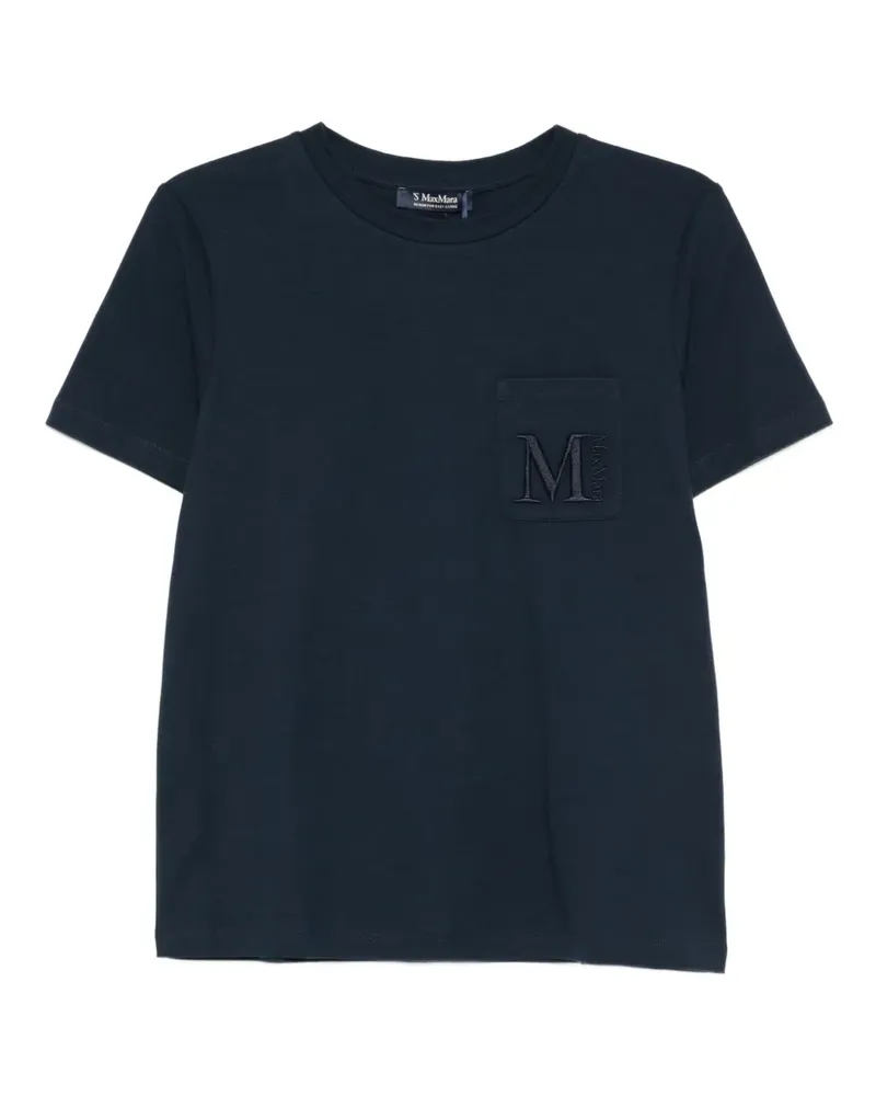Max Mara Max Mara T-Shirt mit Logo-Stickerei - Blau Blau