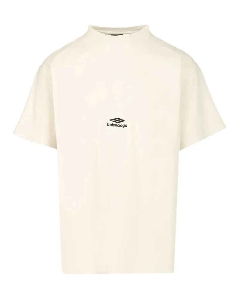 Balenciaga embroidered-logo T-shirt - Nude Nude