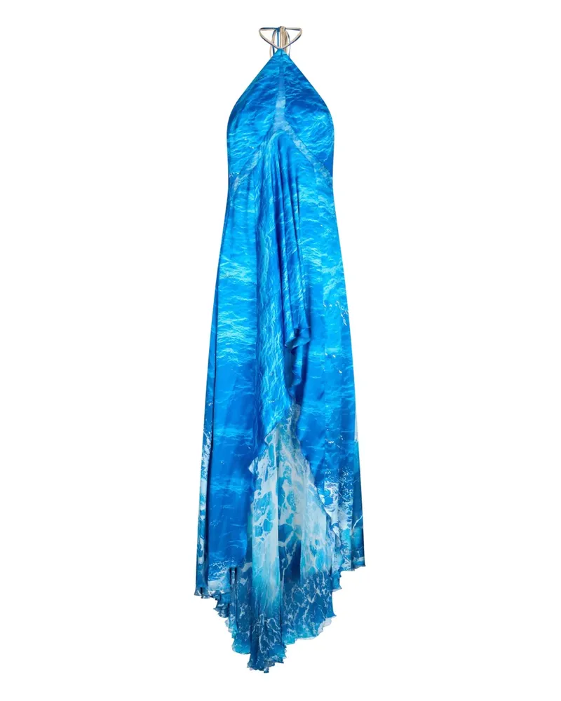 Roberto Cavalli Kleid mit abstraktem Print - Blau Blau