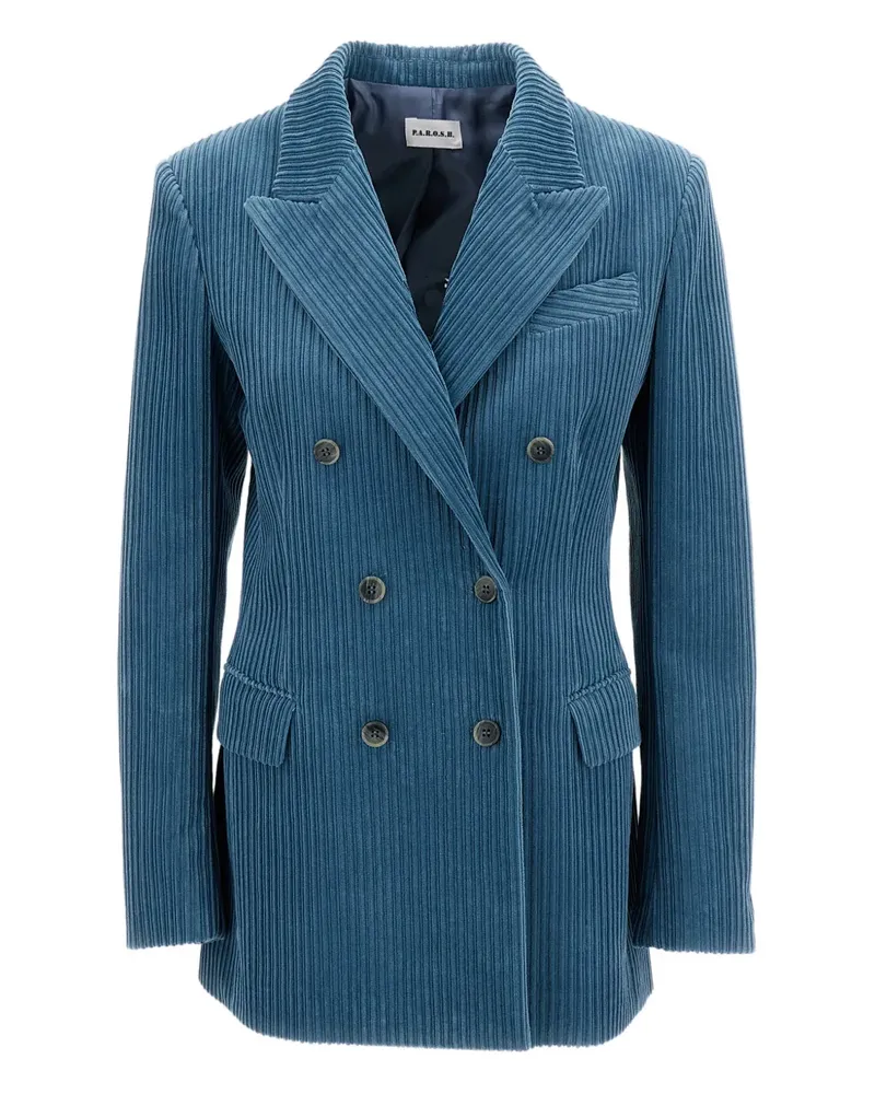 P.A.R.O.S.H. P.A.R.O H. Doppelreihiges Cordsakko - Blau Blau