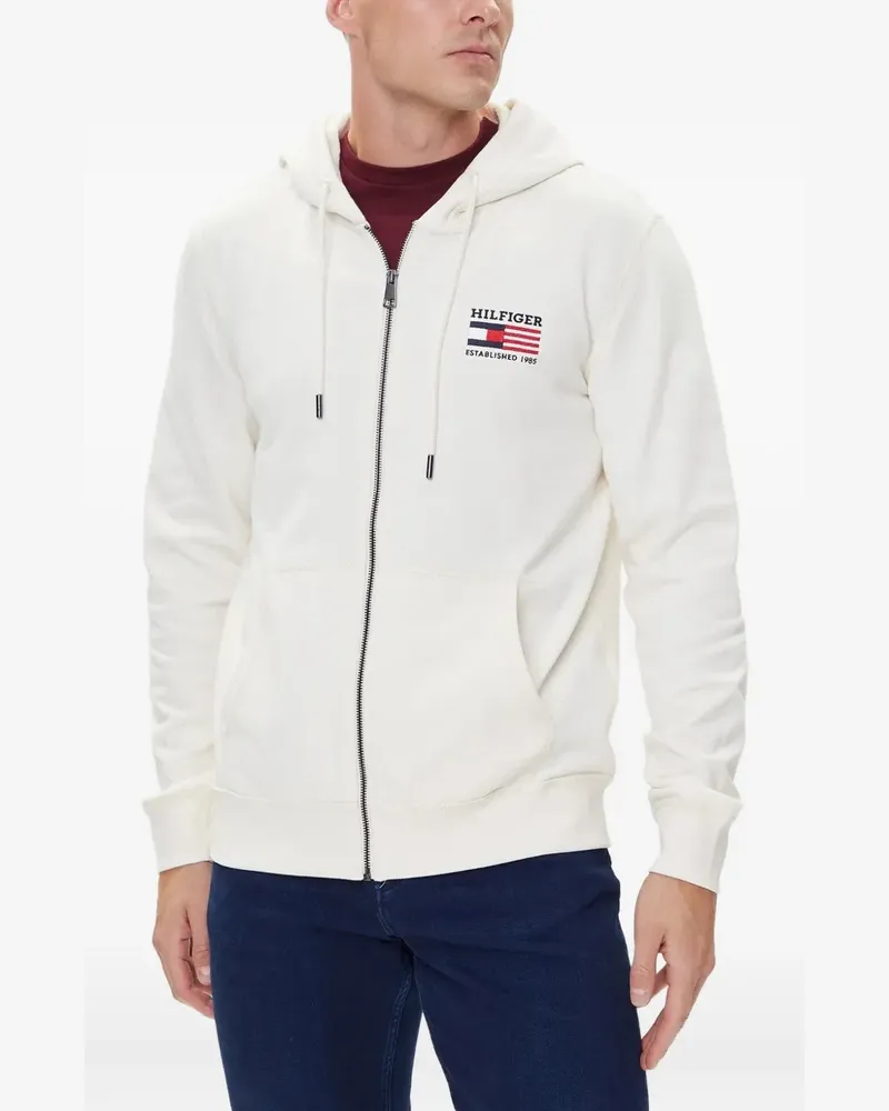 Tommy Hilfiger Hoodie mit Logo-Stickerei - Weiß Weiß