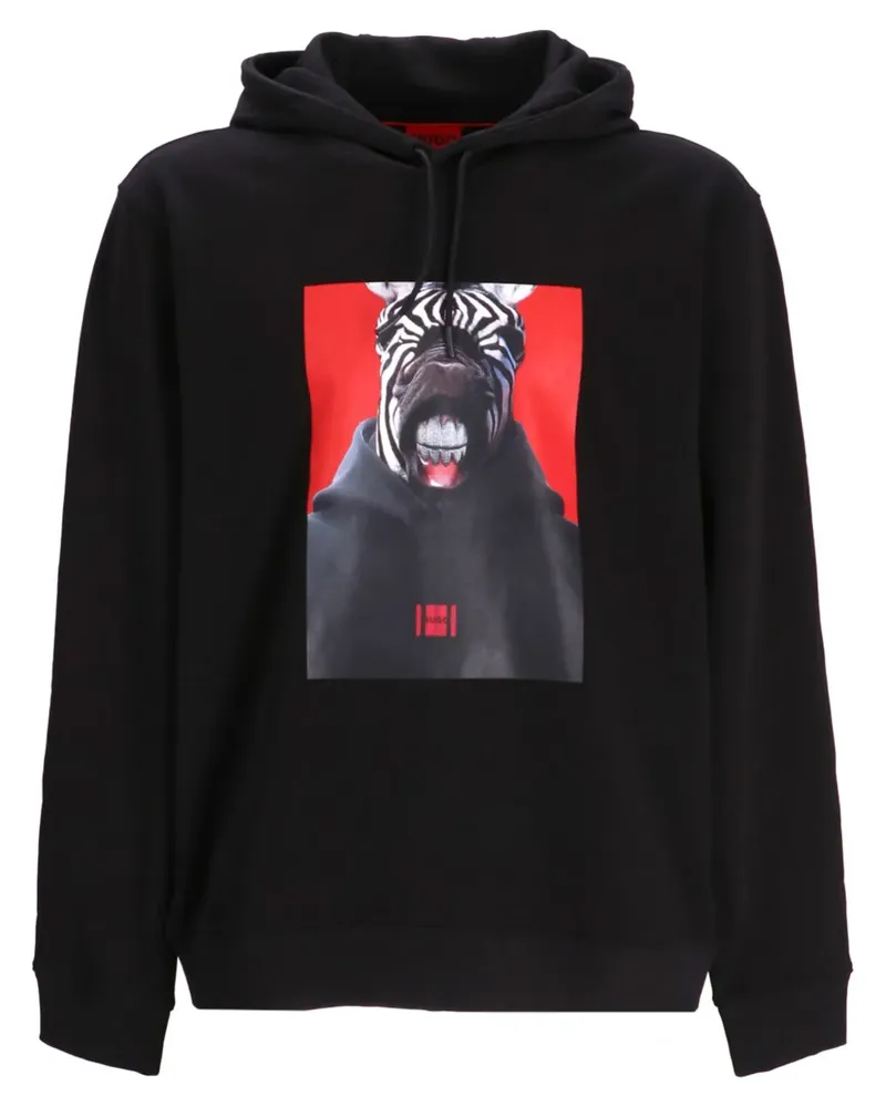 HUGO BOSS Debras Hoodie mit Foto-Print - Schwarz Schwarz