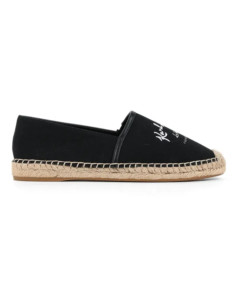 Karl Lagerfeld logo-embroidered braided-sole espadrilles - Schwarz Schwarz
