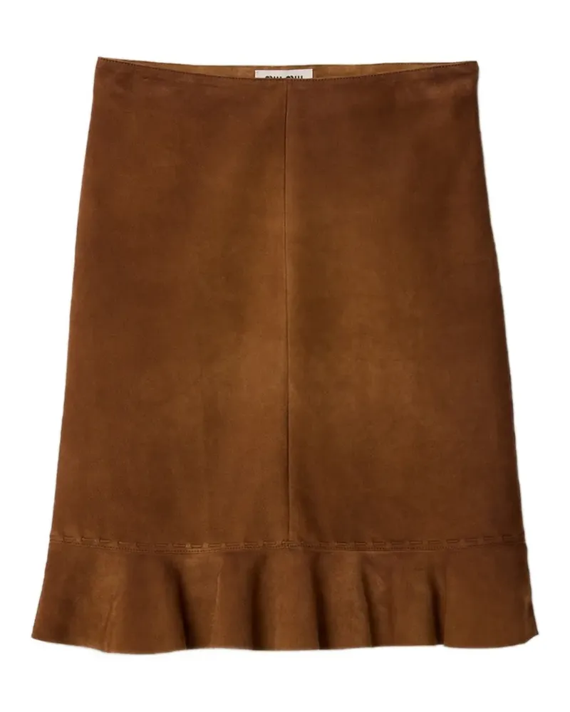 Miu Miu waxed suede skirt - Braun Braun