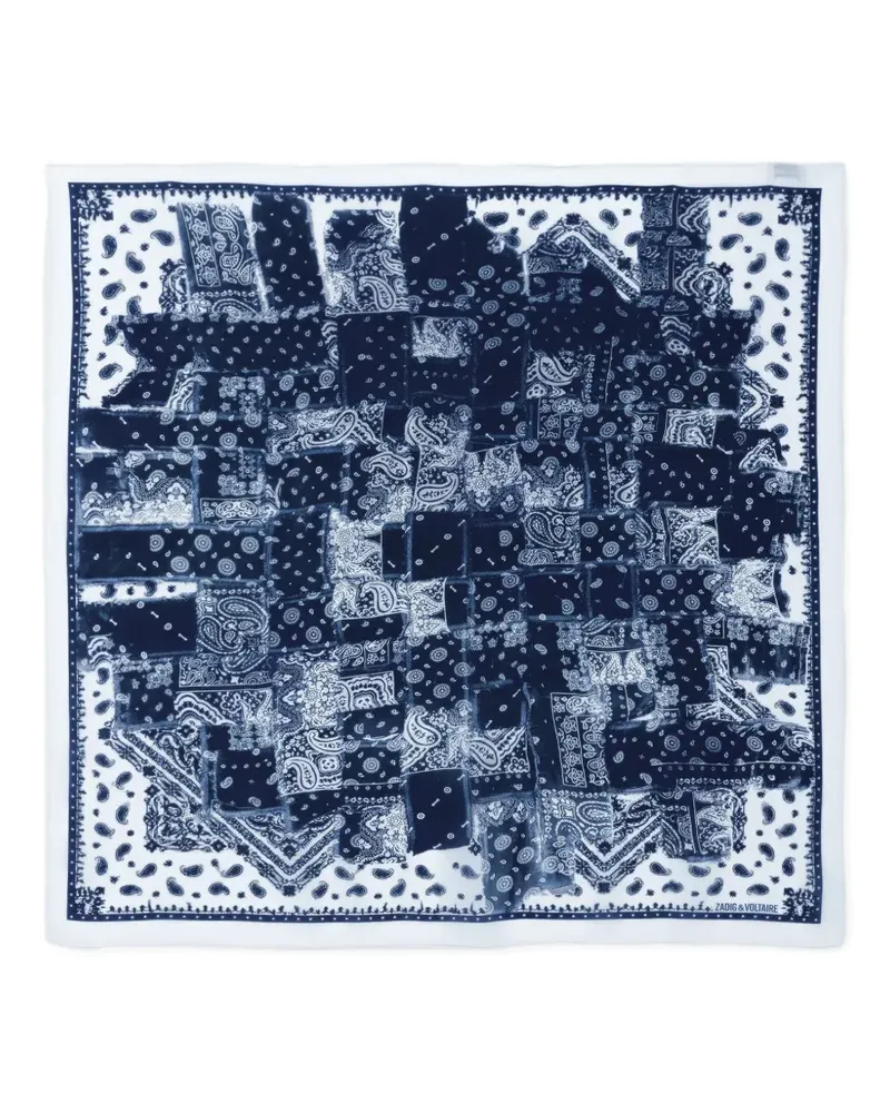 Zadig & Voltaire Blondie patchwork-effect scarf - Blau Blau