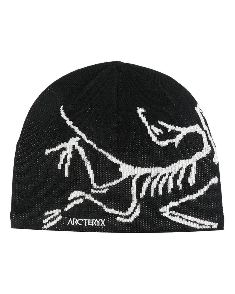 Arc'teryx Beanie mit Vogel-Intarsie - Schwarz Schwarz