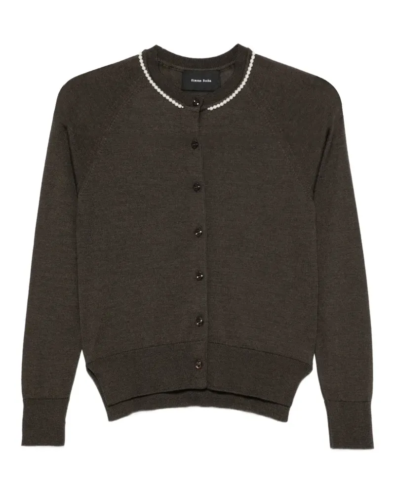 Simone Rocha Cardigan mit Kunstperlen - Braun Braun