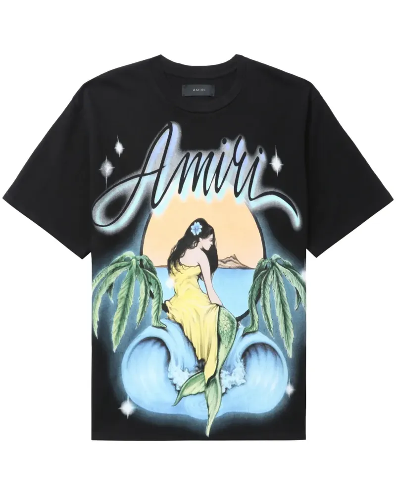 Amiri T-Shirt mit Meerjungfrau-Print - Schwarz Schwarz