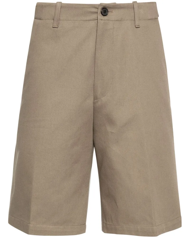 Corneliani Bermudas aus Baumwolltwill Braun