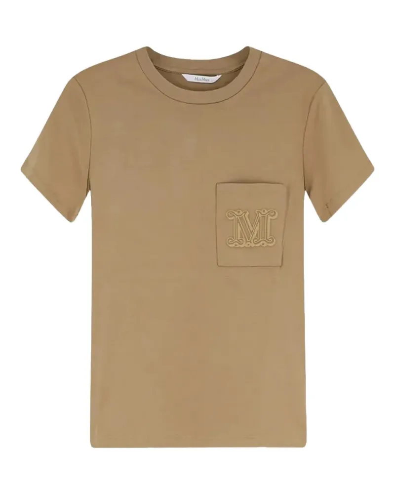 Max Mara T-Shirt mit Logo-Stickerei - Braun Braun