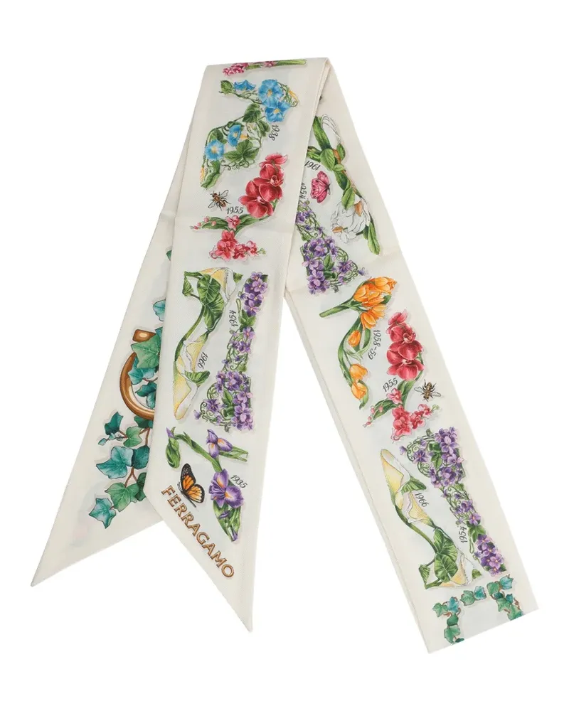 Ferragamo Eden floral-print silk scarf - Nude Nude