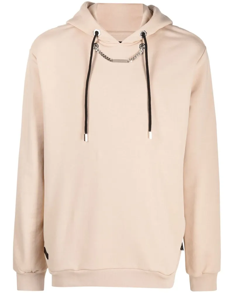 Philipp Plein Hoodie mit Zierkette - Nude Nude