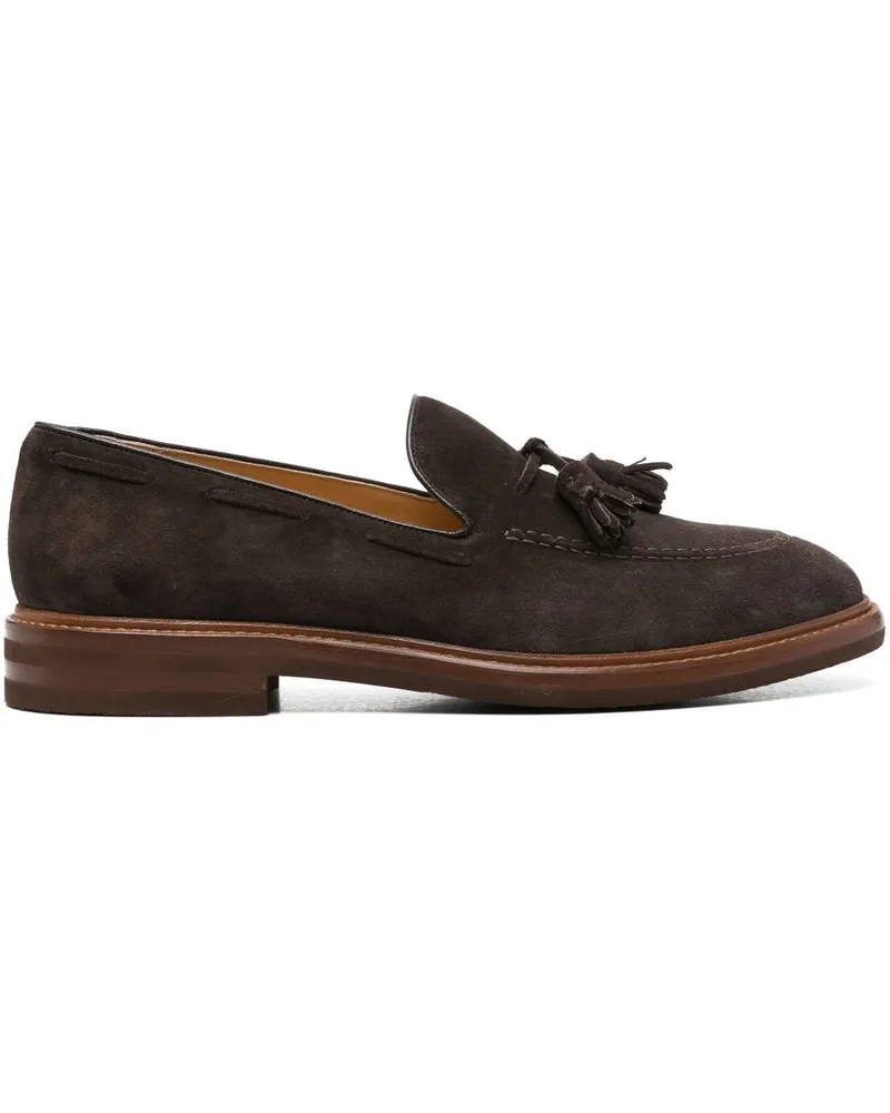 Brunello Cucinelli Loafer aus Wildleder mit Quasten - Braun Braun