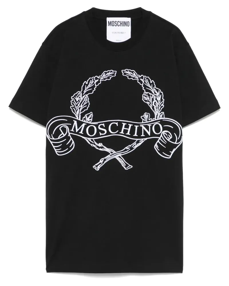 Moschino T-Shirt mit Logo-Stickerei - Schwarz Schwarz