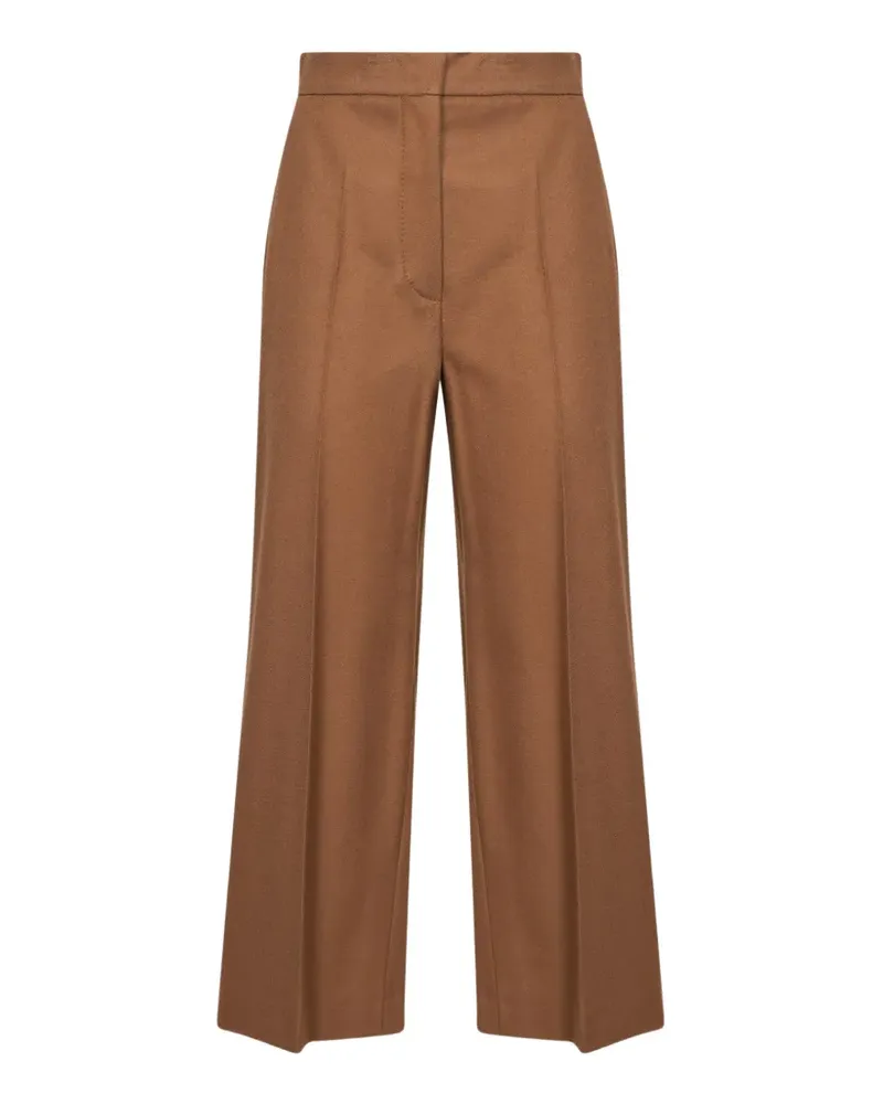 Max Mara Schurwollhose mit Bügelfalten - Braun Braun