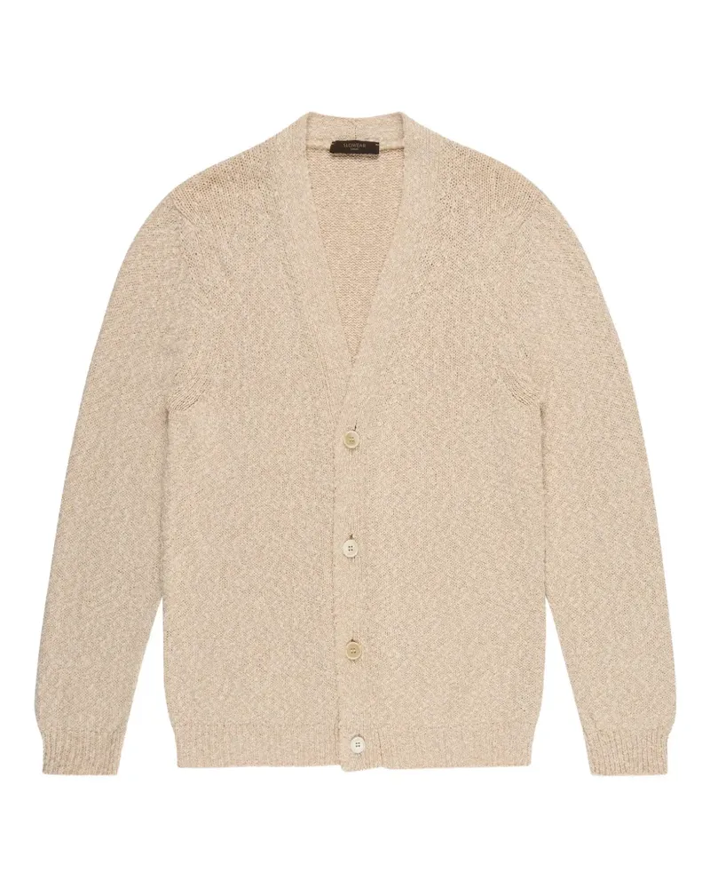 Zanone textured cotton cardigan - Nude Nude