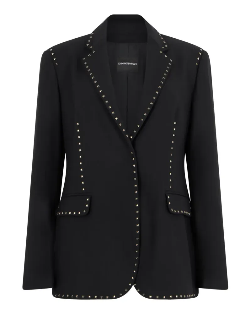 Emporio Armani stud-embellished notched-lapel blazer - Schwarz Schwarz