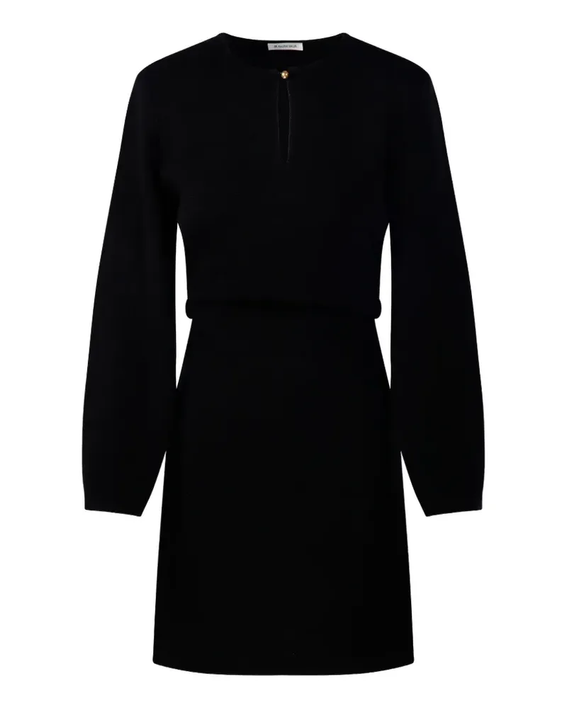 By Malene Birger Langärmliges Giana Minikleid mit Schlüssellochausschnitt - Schwarz Schwarz