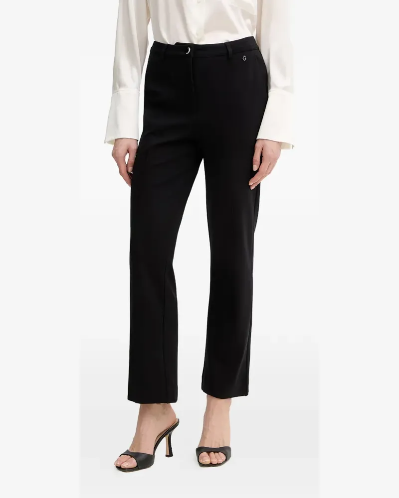 Guess logo-plaque trousers - Schwarz Schwarz