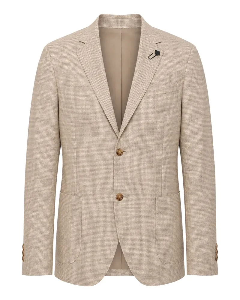 LARDINI single-breasted houndstooth blazer - Nude Nude
