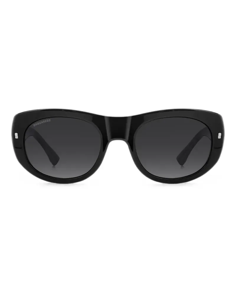 Dsquared2 Icon Sonnenbrille mit ovalem Gestell - Schwarz Schwarz