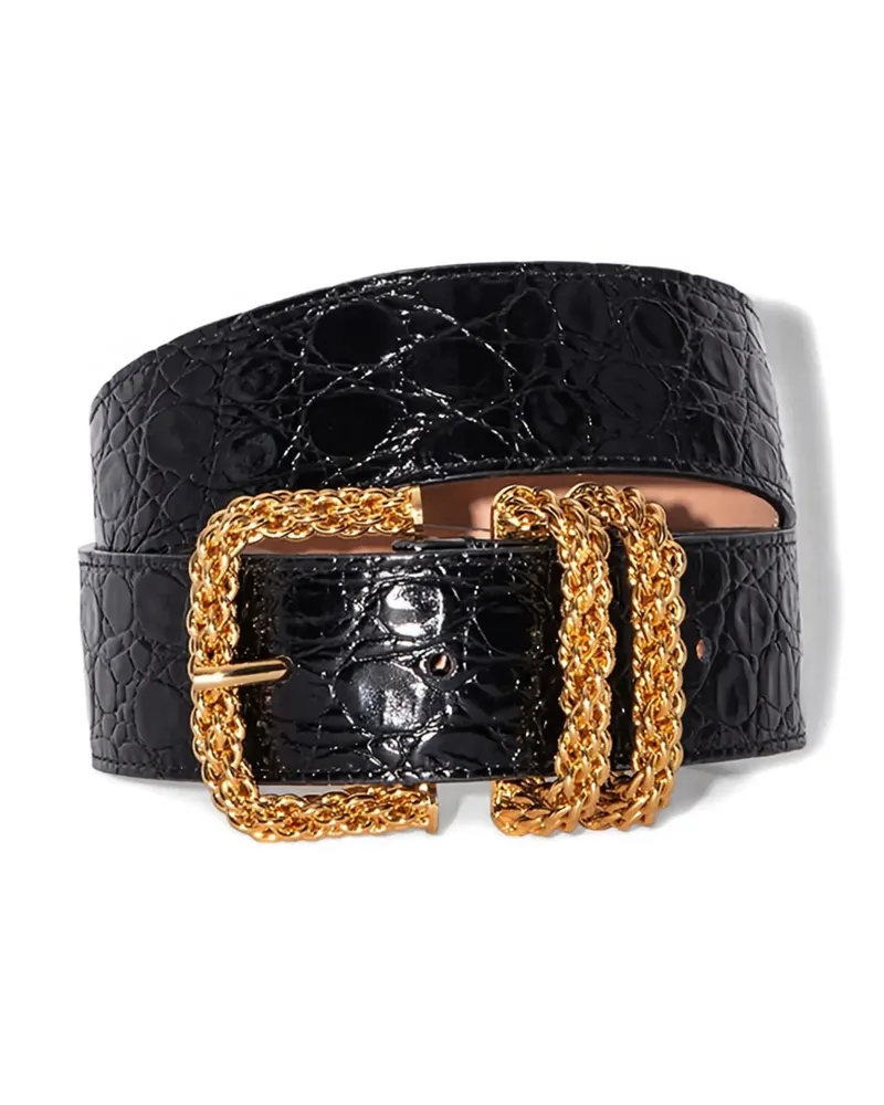 by FAR Gürtel mit Kroko-Prägung - Schwarz Schwarz