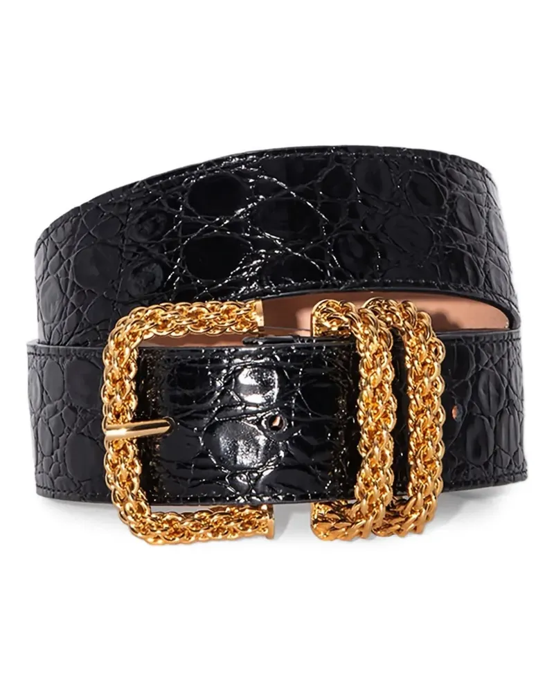 by FAR Gürtel mit Kroko-Prägung - Schwarz Schwarz