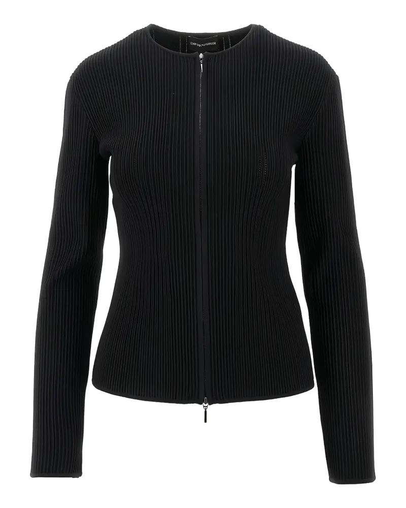 Emporio Armani Gerippter Cardigan - Schwarz Schwarz