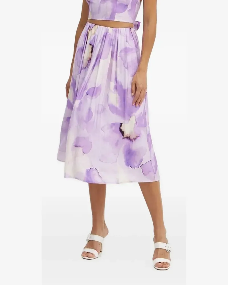 Bardot Rock mit Blumen-Print - Violett Violett