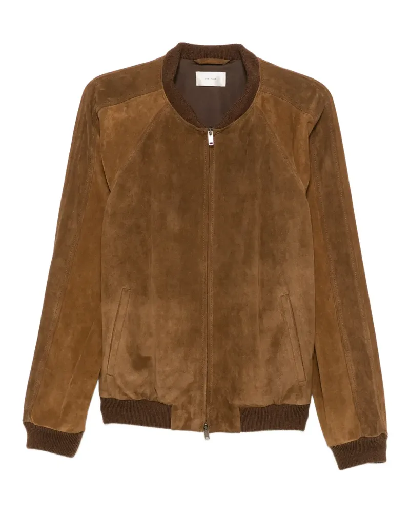 The Row Ramiro suede bomber jacket - Braun Braun