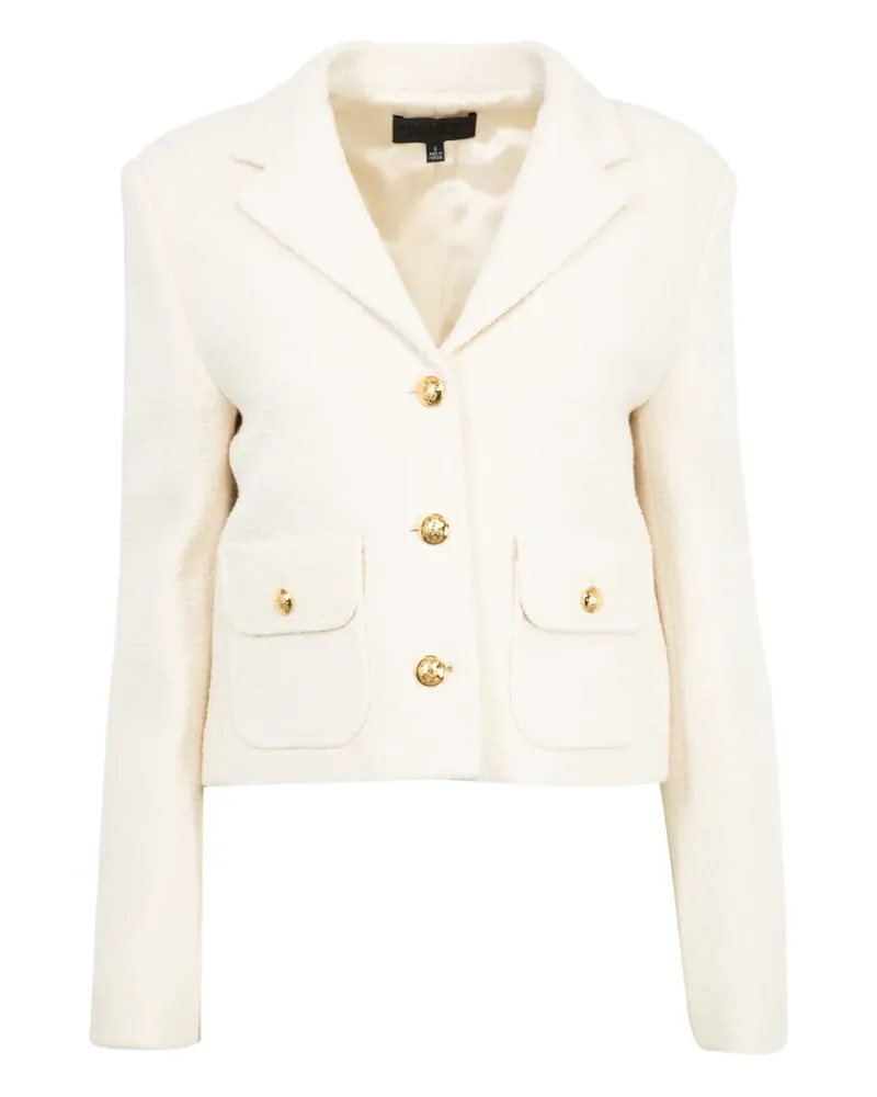 Nili Lotan Soren Tweed-Jacke mit goldfarbenen Knöpfen - Nude Nude