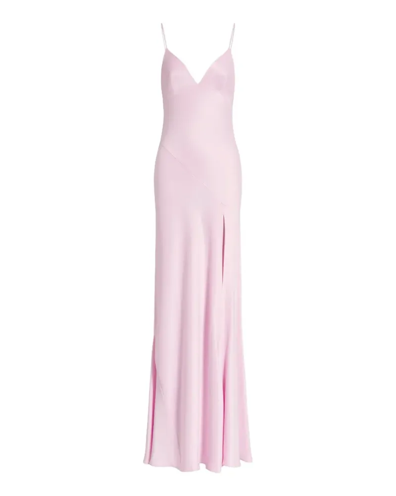 Alberta Ferretti Satin-Maxikleid mit Schlitz - Rosa Rosa