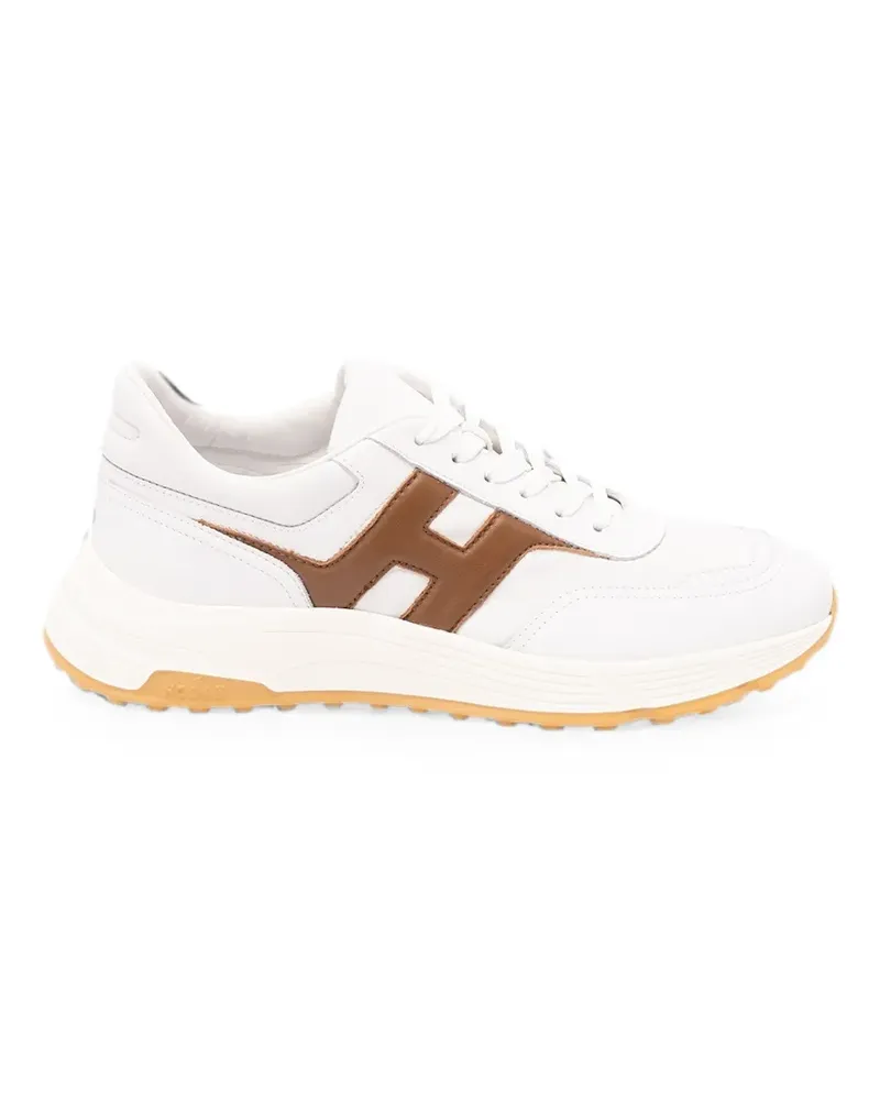 Hogan logo-patch panelled sneakers - Weiß Weiß