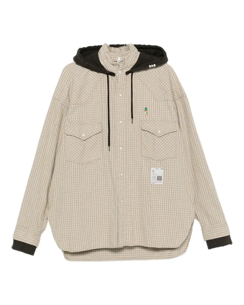 MIHARAYASUHIRO Karierte Hemdjacke mit Kapuze - Nude Nude