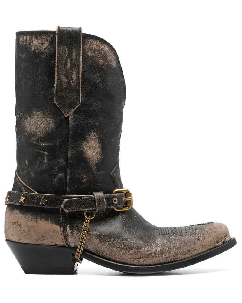 Golden Goose Stiefel im Used-Look - Schwarz Schwarz