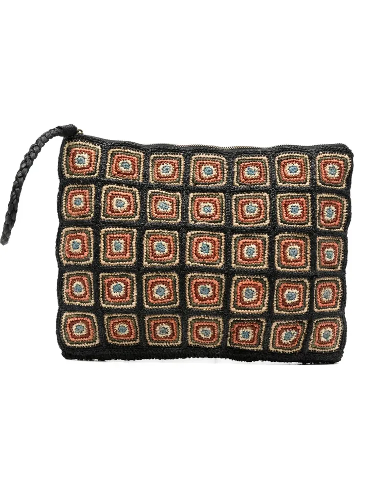 IBELIV patterned woven clutch bag - Schwarz Schwarz