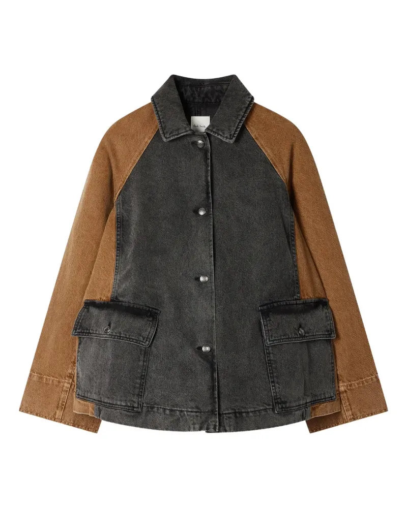 Paul Smith Jeansjacke mit Kontrasteinsätzen - Grau Grau