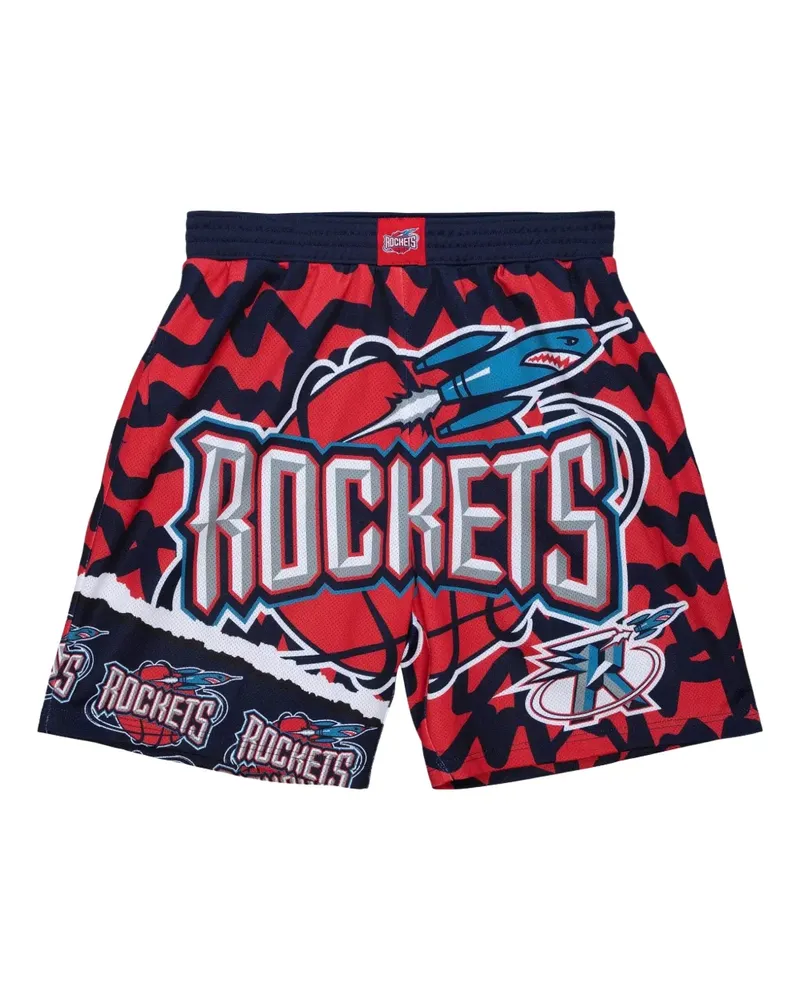 Mitchell & Ness x NBA Houston Rockets Jumbotron 2.0 Sublimated Shorts - Rot Rot