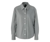 Gestreifte Hemdjacke - Grau