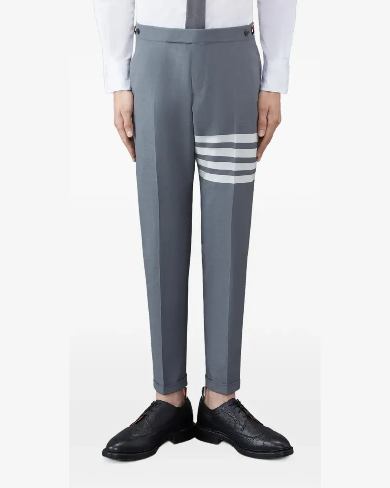 Thom Browne Hose mit Streifen-Logo - Blau Blau
