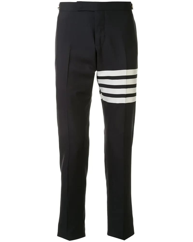 Thom Browne Tiefsitzende Hose mit Logo-Streifen - Blau Blau